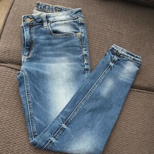 Miss Me Blue Skinny Jeans with Distressed Details
